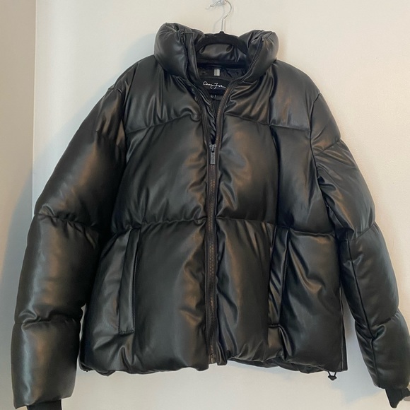 Sean John Men's Faux-Leather Puffer Jacket